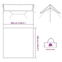 VidaXL Kampeerluifel waterdicht 306x306 cm camouflage - thumbnail