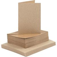 Creativ Company Kaarten en enveloppen naturel, 50 sets - thumbnail
