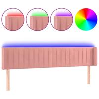 Hoofdbord LED 163x16x78/88 cm fluweel roze - thumbnail