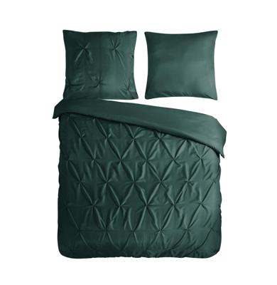 Pure Dekbedovertrek "luxe stiksel plooien" - Groen - (200x200/220 cm) - Microfiber Pure Dekbedovertrek "luxe stiksel plooien" - Groen - (200x200/220 cm) - Microfiber