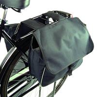 Dresco dubbele fietstas Basic Shopper 26 liter nylon donkergrijs - thumbnail