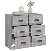 Dressoir 70x35,5x67,5 cm bewerkt hout grijs sonoma eikenkleurig - thumbnail
