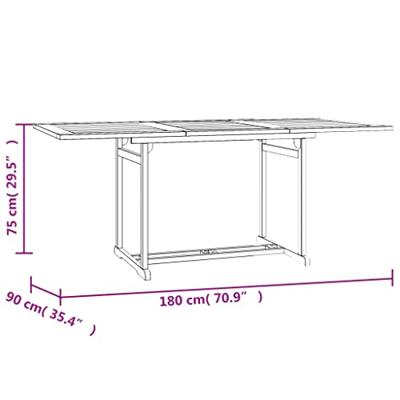 7-delige Tuinset massief teakhout