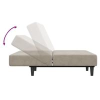 Slaapbank 2-zits fluweel lichtgrijs - thumbnail