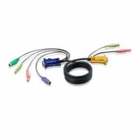 ATEN KVM Kabel [1x PS/2, PS/2, Jackplug male 3,5 mm, Jackplug male 3,5 mm, VGA - 1x VGA, Jackplug male 3,5 mm, Jackplug male 3,5 mm] 3 m Zwart - thumbnail