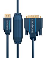 Clicktronic DisplayPort/DVI-D adapterkabel/Full HD 1080p (60 Hz) / DisplayPort Stekker > DVI-D stekker Dual-Link (24+1 pin) / monitorkabel met vergulde stekkers / 2 meter - thumbnail