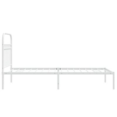 Bedframe met hoofdbord metaal wit 90x190 cm