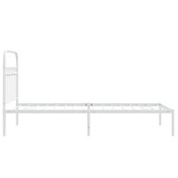Bedframe met hoofdbord metaal wit 90x190 cm - thumbnail