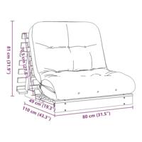 Futon slaapbank met matras 80x206x11 cm massief douglashout - thumbnail