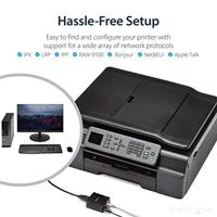 StarTech.com 10/100 Mbit/s Ethernet naar USB 2.0 netwerk printserver - Windows 10 - LPR - LAN USB printserver adapter (PM1115U2) - thumbnail
