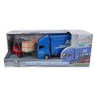Kids Globe man vrachtwagen met vorkheftruck. 17cm - thumbnail
