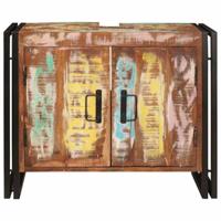 Wastafelonderkast met de deur Massief Gerecycled Hout, Ijzer - thumbnail