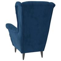 Fauteuil fluweel blauw - thumbnail
