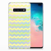 Samsung Galaxy S10 Plus TPU bumper Waves Yellow - thumbnail
