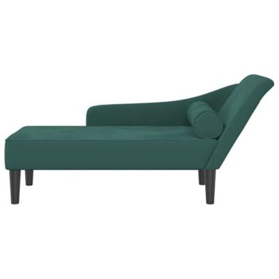 Chaise longue met kussens fluweel donkergroen Chaise longue met kussens fluweel donkergroen