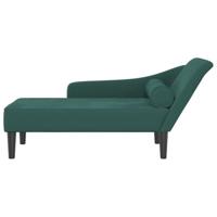 Chaise longue met kussens fluweel donkergroen - thumbnail