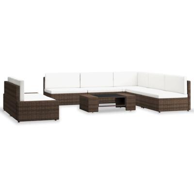 7-delige Loungeset poly rattan bruin