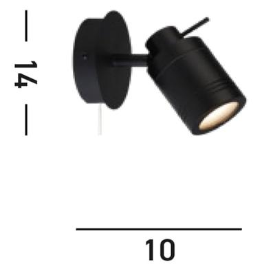 Searchlight Badkamer wandspotSamson zwart - 6601BK