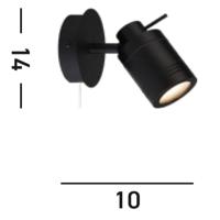 Searchlight Badkamer wandspotSamson zwart - 6601BK - thumbnail