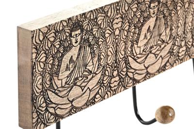 Wandkapstok DKD Home Decor Metaal Mangohout Natuurlijk Boeddha Orientaals 38 x 6 x 18 cm Wandkapstok DKD Home Decor Metaal Mangohout Natuurlijk Boeddha Orientaals 38 x 6 x 18 cm