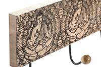 Wandkapstok DKD Home Decor Metaal Mangohout Natuurlijk Boeddha Orientaals 38 x 6 x 18 cm - thumbnail