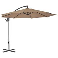 VidaXL Zweefparasol met stalen paal 300 cm taupe - thumbnail