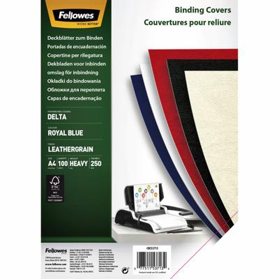 Voorblad fellowes a4 lederlook royal blauw
