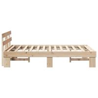 Bedframe met hoofdeinde Bruin 140 x 190 cm Massief grenenhout - thumbnail