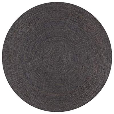 VidaXL Vloerkleed handgemaakt rond 150 cm jute donkergrijs