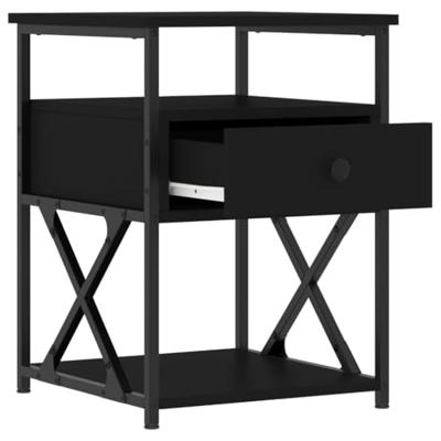 Nachtkastjes 2 st 40x42x55 cm bewerkt hout zwart