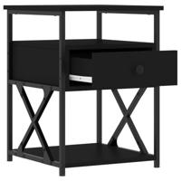 Nachtkastjes 2 st 40x42x55 cm bewerkt hout zwart - thumbnail