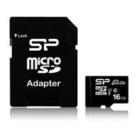 Silicon Power 16GB Elite MicroSDHC Class10 UHS-1 tot 85Mb/s incl. SD-adapter Zwart - thumbnail