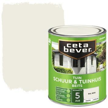 Cetabever Schuur en Tuinhuis Beits Dekkend Zijdeglans - RAL 9010 - 0,75 liter