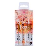 Brushpen Talens Ecoline set à 5 stuks beige roze - thumbnail