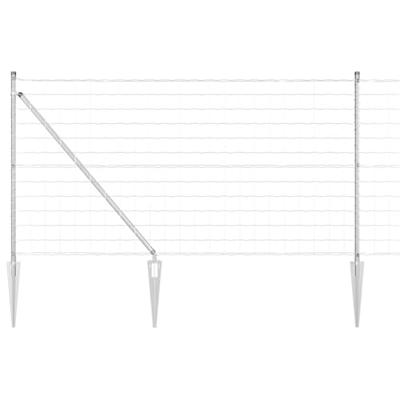 VidaXL Hek met paal zilver 0,8 x 10 m staal