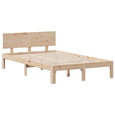 Bed met boekenkast zonder matras massief grenenhout 140x190 cm - thumbnail