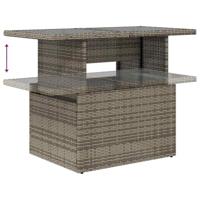 5-delige Loungeset met kussens poly rattan acacia grijs - thumbnail