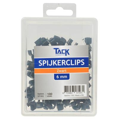 Spijkerclips zwart 6mm 100 stuks