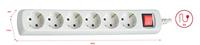 Stopcontactenstrip 6 Tomas met Interruptor Silver Electronics Wit Afmeting 3 m - thumbnail