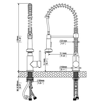 Keukenmengkraan Aqua Splash Aloni 49.5 cm Flexibele Uitloop Chroom Aqua Splash