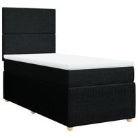 Boxspring met matras stof zwart 80x200 cm - thumbnail