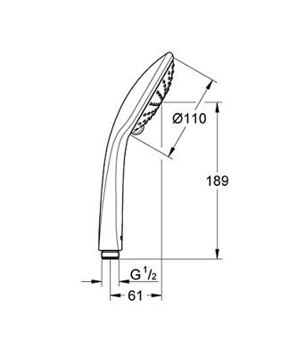 Handdouche Grohe Euphoria Rain Met SprayDimmer Chroom - thumbnail
