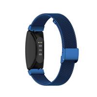 By Qubix - Compatible met Fitbit Inspire Milanese bandje met gesp - Maat: Small - Blauw - Compatible fitbit bandje - thumbnail
