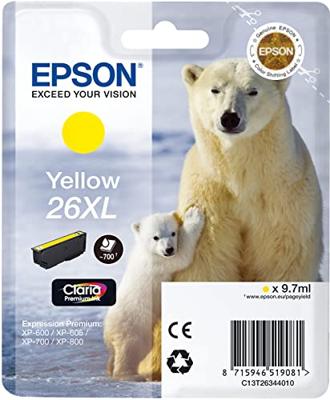 26XL - 9.7 ml - XL - geel - origineel - blisterverpakking met RF akoestisch alarm - inktcartridge 26XL - 9.7 ml - XL - geel - origineel - blisterverpakking met RF akoestisch alarm - inktcartridge