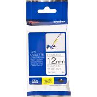 Gelamineerde Tape voor Labelmakers Brother TZEFX231 12 mm x 8 m Zwart/Wit - thumbnail