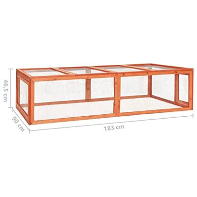 VidaXL Konijnenhok 183x90x46,5 cm massief vurenhout