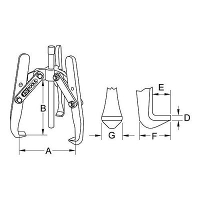 KS Tools 6303608 Poelietrekker Aantal haken: 3