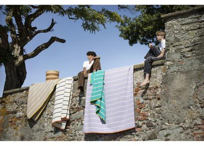 David Fussenegger David Fussenegger LUCA flannel cotton plaid - stripes 200x140 cm mint green