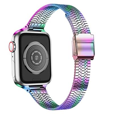 Stainless steel slim fit bandje - Multicolor - Geschikt voor Apple Watch 38mm / 40mm / 41mm / 42mm