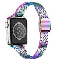 Stainless steel slim fit bandje - Multicolor - Geschikt voor Apple Watch 38mm / 40mm / 41mm / 42mm - thumbnail